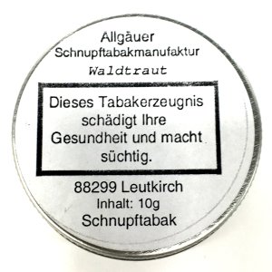 Allgäu-Snuff Waldtraut aus der Allgäuer Schnupftabakmanufaktur